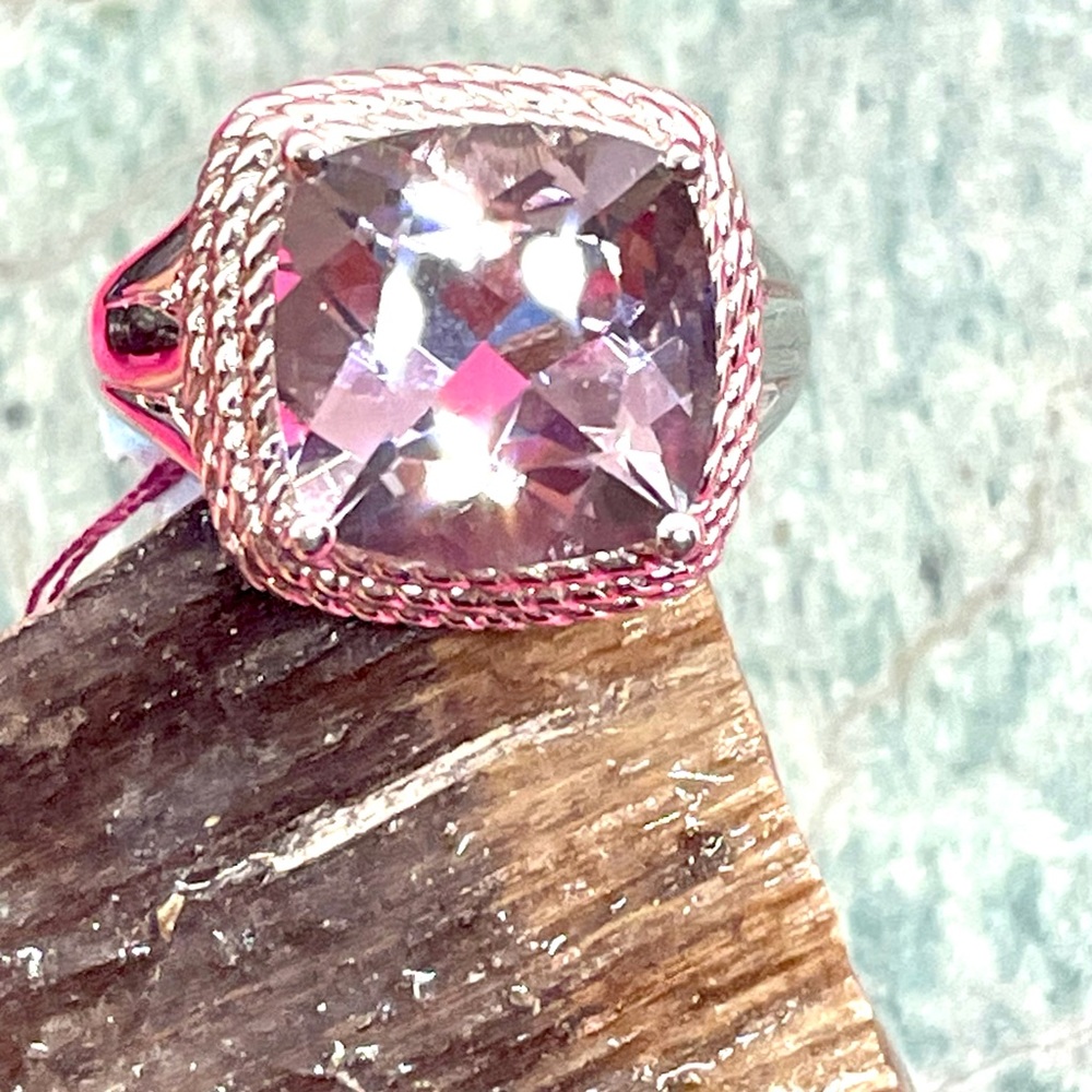 Hallmarked Silver Amethyst Ring - image 1